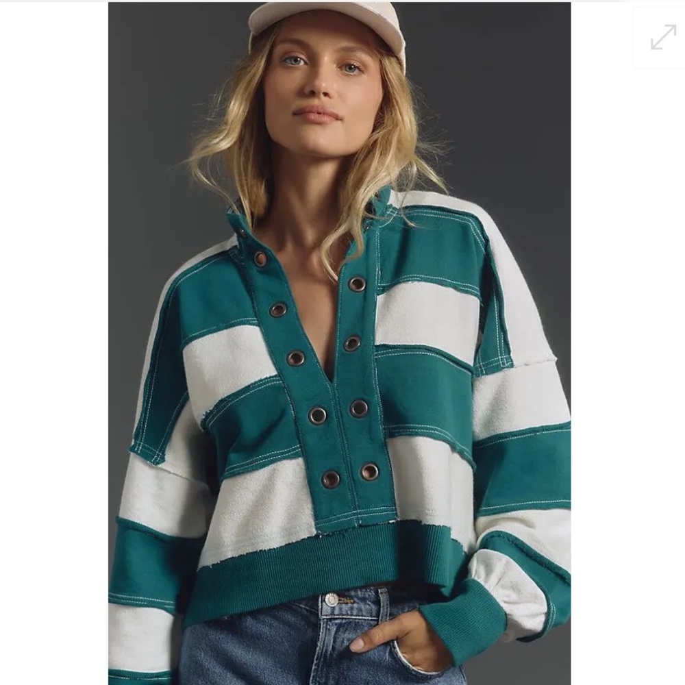 Brand New The Kamrie Pieced Popover Top by Pilcro